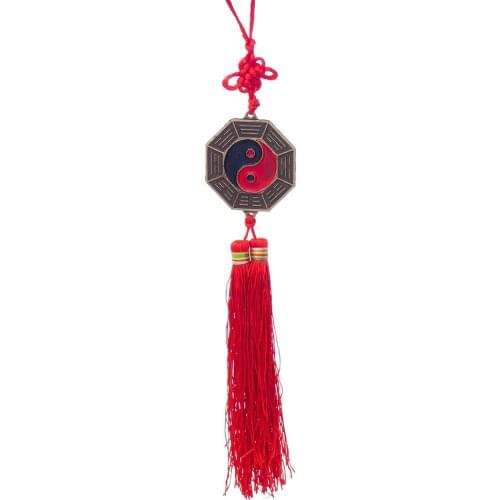 Retro Chinese 5CM Bagua Bagwa Knot Tassel Pendant Home Outdoor Decoration