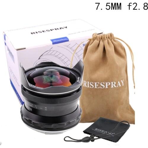 RISESPRAY 7.5mm f2.8 fisheye lens 180 APS-C Manual Fixed Lens For Canon EOS-M Mount CameraHot Sale Free Shipping J