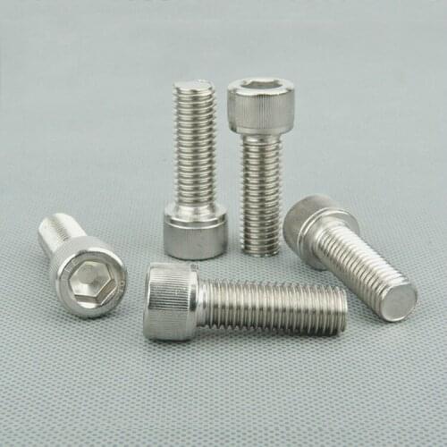 Series 50 PCS high quality Stainless steel hex socket screwsM5 * 6/8/10/12/15-60 mm cylinder head bolt, cup head screws