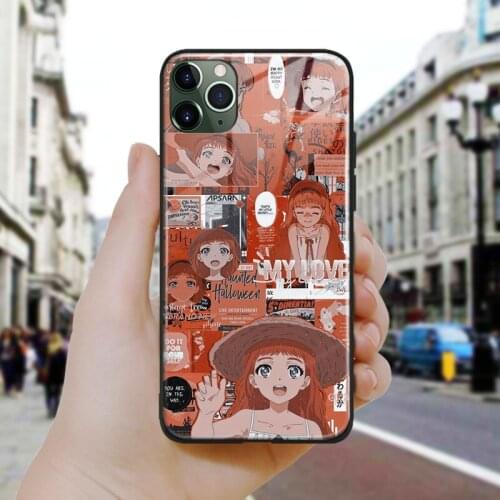 Wonder egg priority Soft anime Silicone Glass Phone Case Cover Shell For iPhone SE 6 6s 7 8 Plus X XR XS 11 12 Mini Pro Max