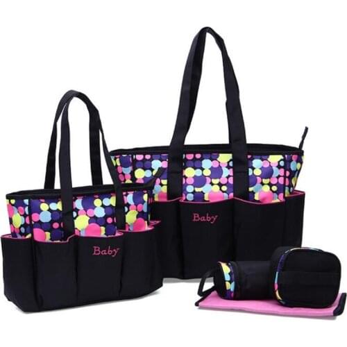 5 Pcs/Set Diaper Bag For Mommy Baby Care High Capacity Maternity Mother Bag Newborn Toddlers Mummy Changing Nappy Hobos