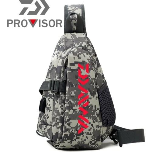 Daiwa Fishing Tackle Bag Waterproof Nylon Single Shoulder Backpack Hand Chest Bag Outdoor Camping Hiking Huntting