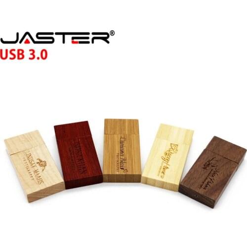 JASTER USB 3.0 Wooden block Flash Drive red wood pendrive 4GB 8GB 16GB 32GB 64GB Pen Memory Stick U Disk gift