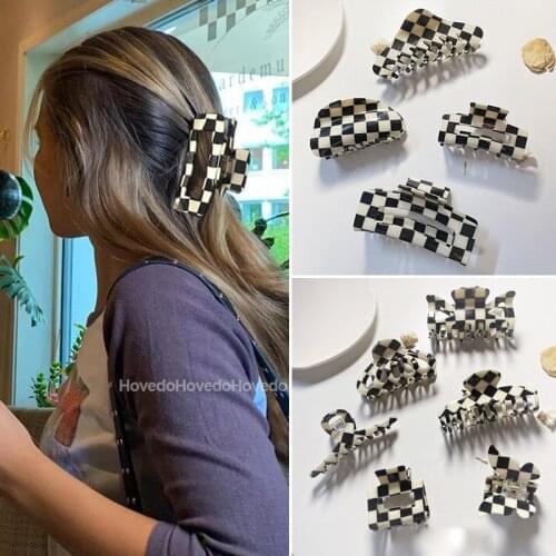 Geometric Acetate Hair Claws Large Hair Crabs Hair Clip Plaid Grain Hair Clamps for Women Hair Styling Tool Hair Accessories