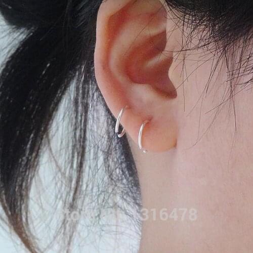925 sterling silver earring zircon Creative opening ear ring ear clip ear bone sweet simple semi-circle boy girl ear jewelry