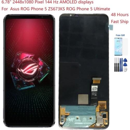 6.78" 144 Hz AMOLED displays For Asus ROG Phone 5 ZS673KS Lcd Display Screen Digitizer For Asus ROG Phone 5 Pro 5 Ultimate Lcd