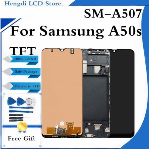 For Samsung A50s A507 LCD Display Touch Screen Digitizer Assembly Replacement With Frame For Samsung A50s A507 Screen Part