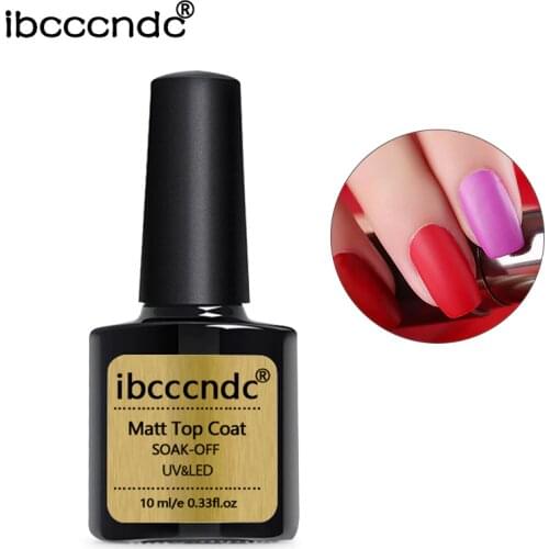 1Pc 10ml Matt Top Coat gel Lacquer Long-lasting Soak-off LED UV Gel color Manicure polish for Nail Art gel varnish
