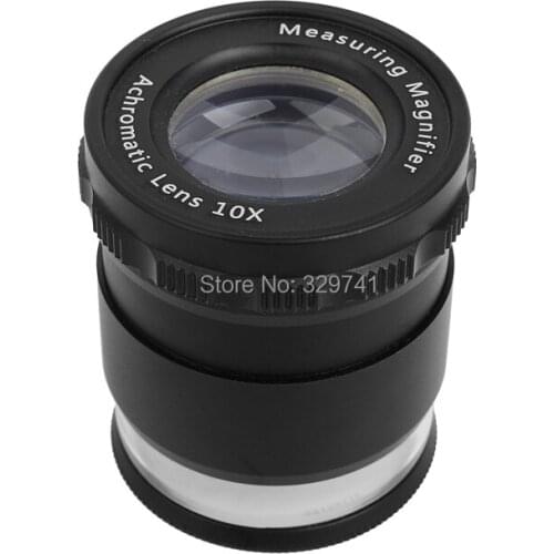 1PC 10X Cylindrical Adjustable Pocket Magnifier Achromtic Lens Magnifying Glass 10x with Scale and 8 LED Light Pocket Microscope