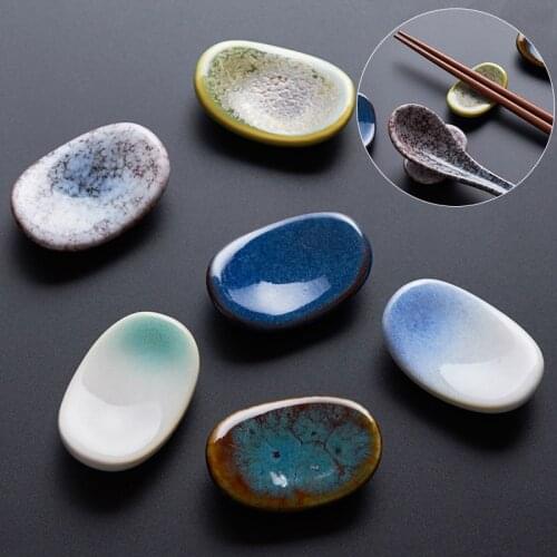 1Pc Vintage Style Chopsticks Holder Ceramic Stand Japanese Decorative Kitchen Tools Spoon Fork Tableware Bracket