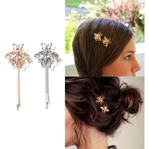 1PCS Hair Clips Fashion Cute Exquisite Bee shape Hair pins Hair Clips Claws for women Girl Hair styling tools Hair Accessories