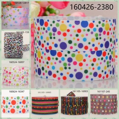 10yards -different sizes -colorful dots pattern ribbon printed Grosgrain ribbon