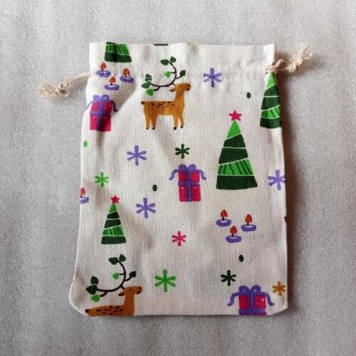 100pcs Fashion Pattern Gift Jute Bag Cotton Thread Drawstring Bags Jewelry Packaging Display For Wed/Party/Birthday Pouch Diy