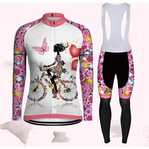 2021 Bicycle Pro Team Summer Breathable Cycling Clothing Rider Womens Long Sleeve Sweatshirt Suit Outdoor Bike MTB Bib Pants