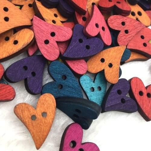50PCs Wood Buttons Decorative Buttons For Children DIY Scrapbooking Craft Sewing Accessories Mixed 2 Holes WB356