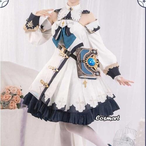 Anime Genshin Impact Barbara Game Suit Lovely Dress Gorgeous Uniform Book Prop Cosplay Costume Halloween Outfit For Women Men Ne