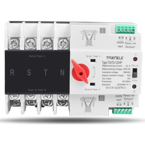 MCB type Dual Power Automatic transfer switch 2P 4P 63A 100A 125A ATS Circuit Breaker Electrical Switch