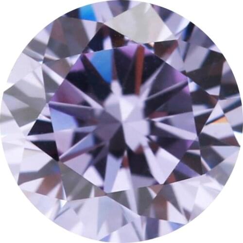 Free shipping wholesale 100pcs/lot 0.8-3.0mm Cubic Zirconia pure light purple round perfect cut CZ stone