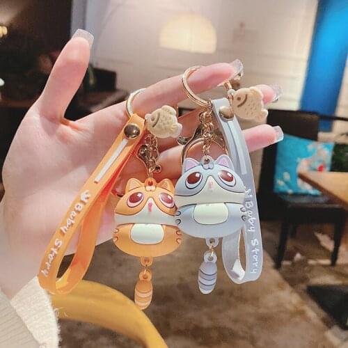 Creative Cartoon Kitten Keychain Backpack Accessories Bag Decoration Car Key Pendant Keyring Hot Sale Send Friend Gift New 2021