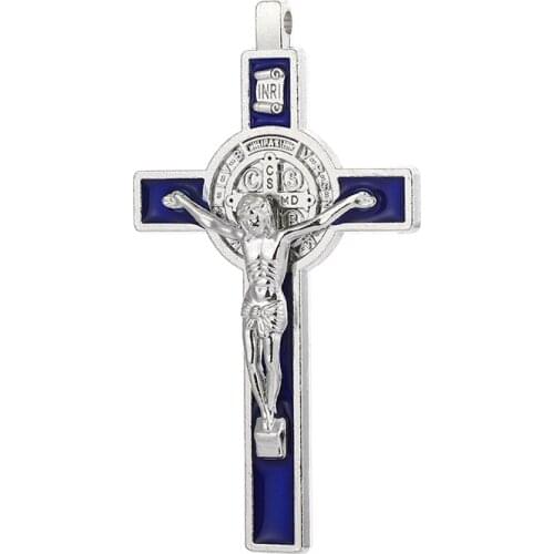 Exorcism Cross Keychain Accessories Pendants For Necklaces Jesus Zinc Alloy Material Wholesale Diy Jewelry Making Charm Craft