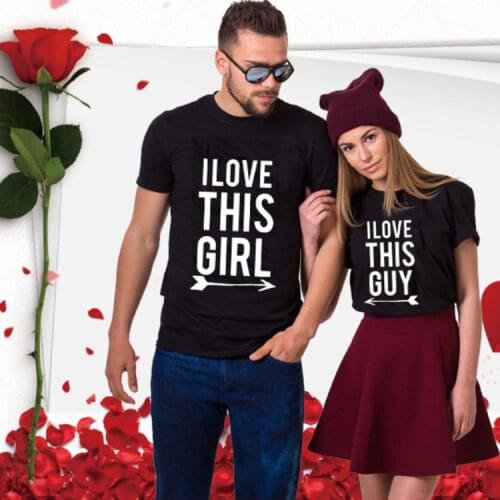 I Love This Girl I Love This Guy Matching Couples Shirts Casual O-neck Tops Lovers Tee Shirt Valentines Day Shirt Gifts