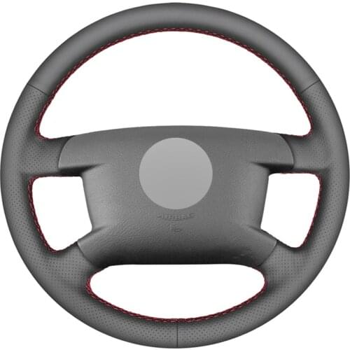 Black PU Faux Leather DIY Car Steering Wheel Cover For Volkswagen VW Caddy 2003-2006 Caravelle 2003-2009 Transporter T5 2006