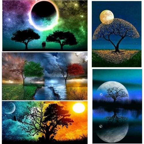 Modern Starry Sky Tree Full Drill Resin Diamond Painting Home Wall Art Decor Embroidery Home Decor Accessories