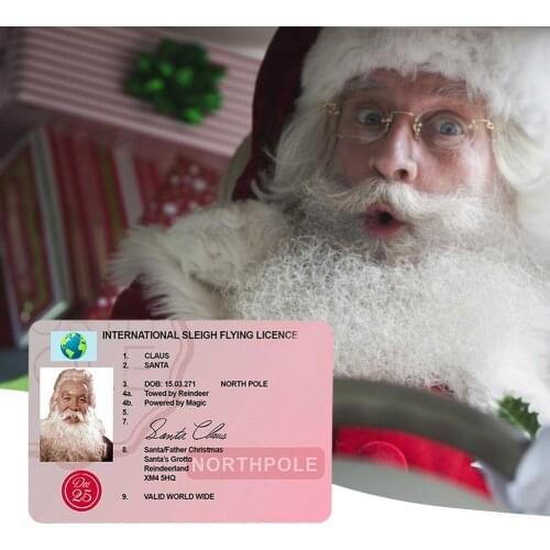 Creative Santa Claus Flight License Christmas Eve Driving Licence Christmas Gifts For Children Kids Christmas Tree Decoration