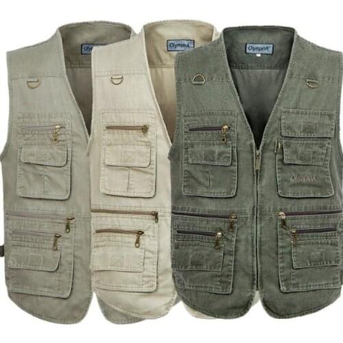 Men Outdoor Hunting Hiking Vest Fishing Sleeveless Jacket Summer Male Military Tactical Vest Multi-pockets Photographer Vests