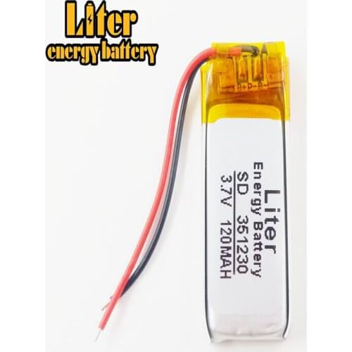 Best battery brand Size 351230 3.7V 120mah Lithium Tablet polymer with protection board For MP3 MP5 Bluetooth