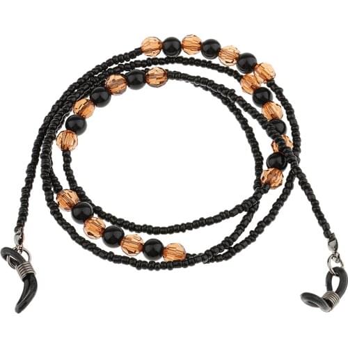 Fashion Black Beads Long Glasses Chain Eyeglasses Lanyard Cord Neck Spectacles Holder Anti-slip Reading Glasses Strap Rope