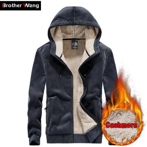 2019 Winter Mens Warm Hooded Sweatshirt Fashion Casual Thicken Cardigan Sweatshirts Male Coat Brand Plus Size 5XL 6XL 7XL 8XL