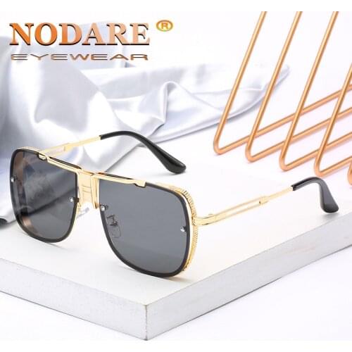 NODARE Brand 2020 Fashion Sunglasses Men Square Metal Frame Male Sun Glasses Driving Fishing Eyewear zonnebril heren