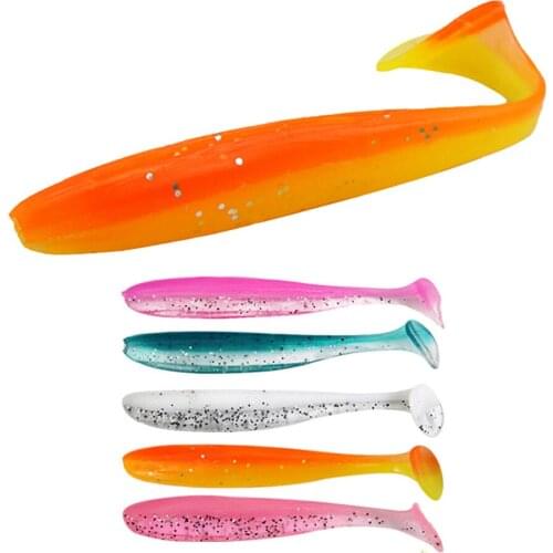 Soft Lures 120MM/90MM/70MM/63MM/55MM T-tail Silicone Wobblers Baits Soft Fishing Lure Shad Aritificial Baits