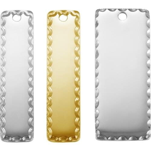 MYLONGINGCHARM 25pcs/lot Custom your design or words for free, Rectangle Tags with hammered Fringe, Key Chain Tags Handcrafts