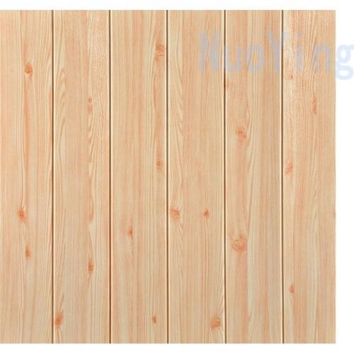 35*35cm 3D Wall Stickers Wallpaper Self-adhesive Wood Grain Wall Stickers Wallpaper Stickers Waterproof Moisture-proof Foam Bric