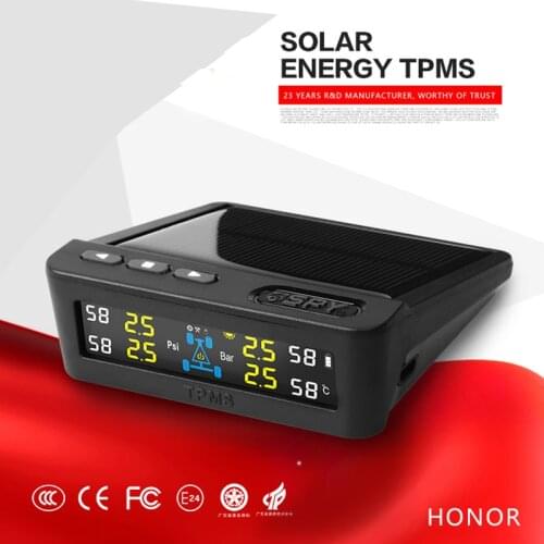 2018 New SPY original wireless Solar Tire Pressure Monitoring System ( TPMS ) with High-definition colorful LCD display