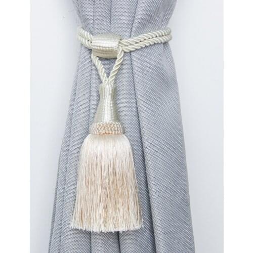 1Pc Curtain Tieback Hanging Ball Tassels Pendant Adjust Braided Buckle Rope Holdbacks Window Drapery Tie Backs Holder Fringe