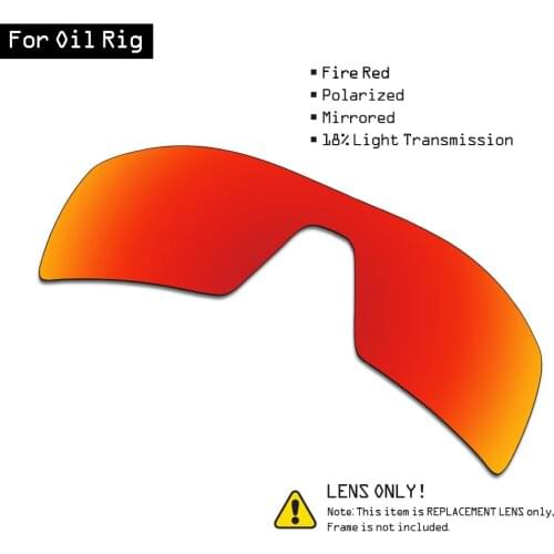 SmartVLT Polarized Sunglasses Replacement Lenses for Oakley Oil Rig - Fire Red