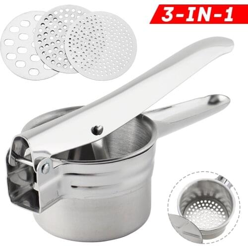 Potato Mashers Ricers Stainless Steel Pressure Mud Puree Vegetable Fruit Press Maker Garlic Presser Kitchen Tools