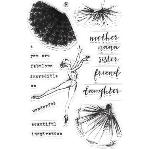 Ballet Clear Stamps Birthday Card Making Stamps Supplies For Female Ballerina Stamps