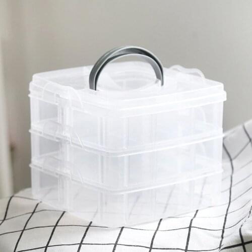 Transparent Portable Large Jewelry Organizer Storage Box Container Case Display