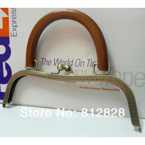 2pcs 26cm Antique Bronze Metal Clutch Frame with Clip Clasp and Sewing Holes