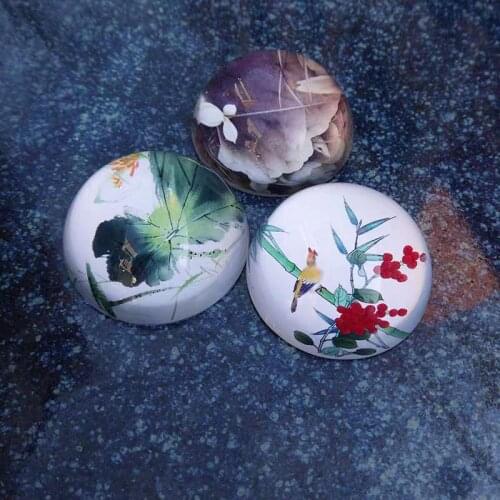 Diameter 80mm Crystal Clear Color Glass Half Ball Crystal Paperweight Sphere Magnifying Balls