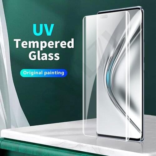 UV tempered glass for Huawei mate 40 RS P40 honor V40 50 30 30E P30 20 nova 7 8 pro plus phone screen protector protective film