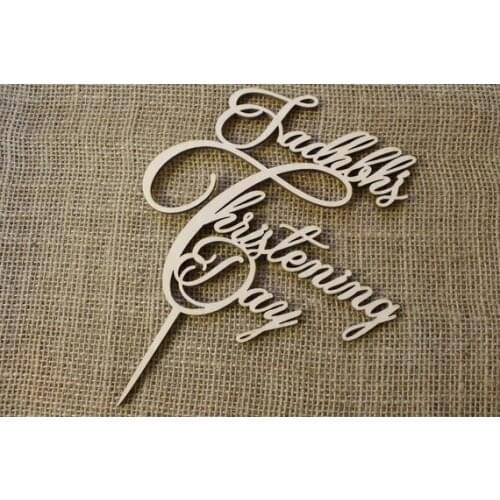 Cake Topper YOUR NAME Baptism decor Laser Cut HandMade Ireland.Personalised Custom Christening Day