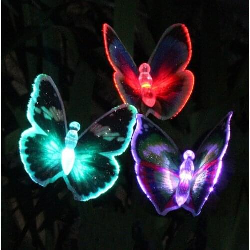 3-Pack Solar Outdoor Garden Garden Butterfly Lights Changing LED Waterproof Light Sensor Patio Art Garden Decor