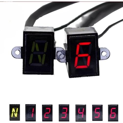 Universal Motorcycle Super 6 Speed display Digital off-road moto motocross LED light Neutral Gear Indicator display