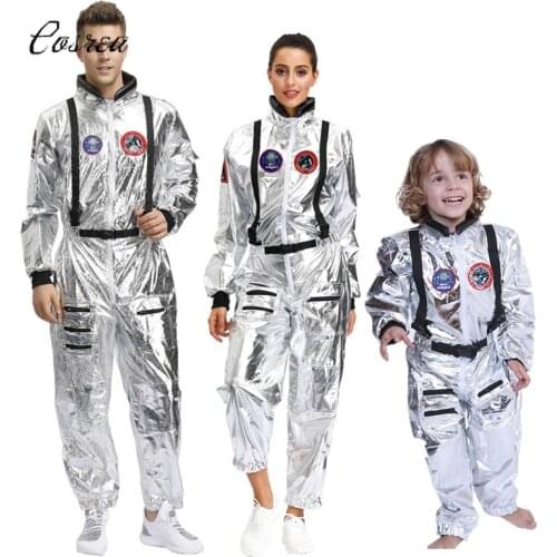 Childrens Party Game Astronaut Costume Role-playing Halloween Costume Astronaut Suit Carnival Cosplay Rocket SpaceSuit Jumpsuits