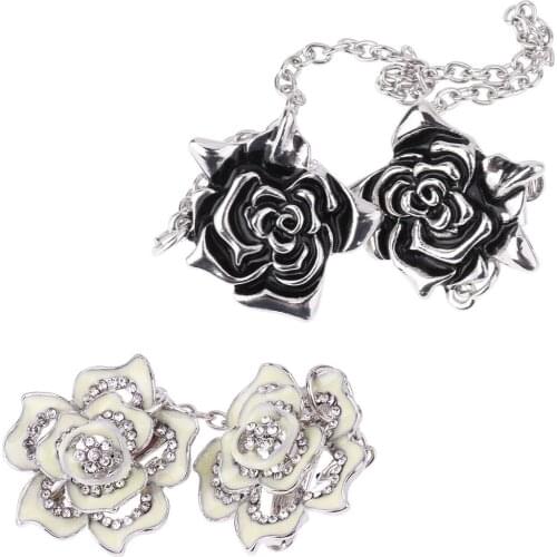 Vintage Flower Shaped Sweater Shawl Clip Fixing Holder Clasp Shawl Collar Cardigan Metal Clip Holder for DIY Clothing Decor Clip